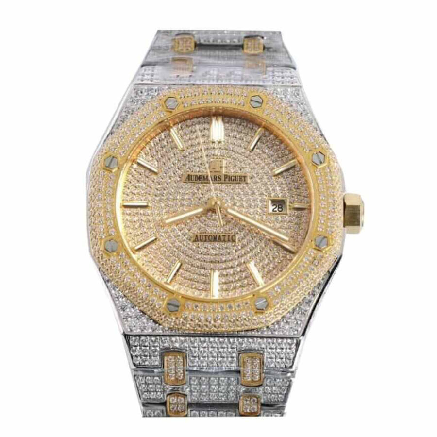 Audemars-Piguet-Royal-Oak-Iced-Out-Yellow-Gold-Replica.webp Audemars Piguet Royal Oak “Iced Out Yellow Gold” 15400SR.OO.1220SR.01 Premium Duplicate - Image 1
