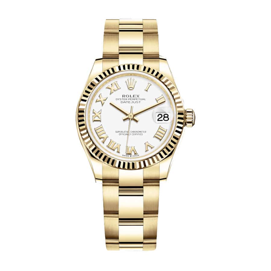 rolex-datejust-31mm-278278-yellow-gold-automatic-white-dial.jpg Rolex Datejust 278278 Yellow Gold Fluted Bezel Top Replica 1:1 - Image 1