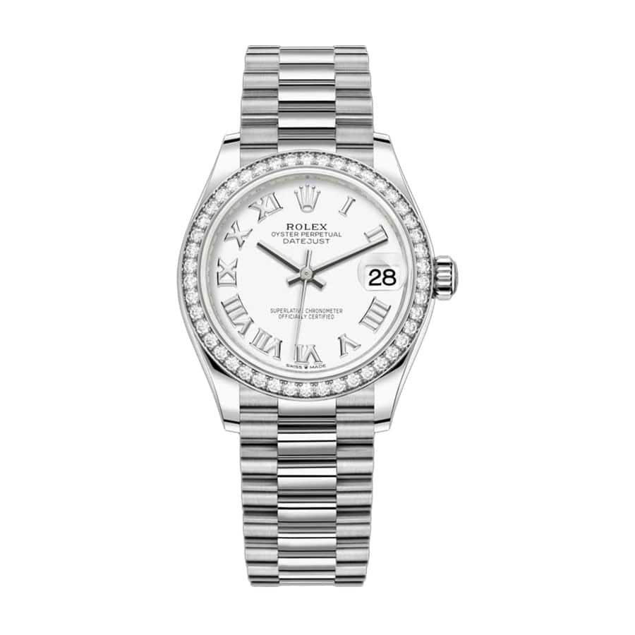 rolex-datejust-31mm-278289rbr-white-gold-and-diamond-automatic-white-dial.jpg Rolex Datejust 278289RBR White Gold Diamond Bezel Luxury Clone Quality - Image 1