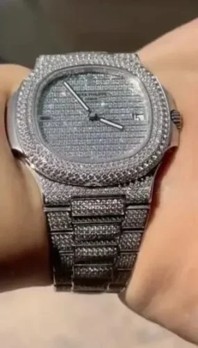 Patek Philippe Nautilus “Iced Out” 5719/10G Authentic Copy 1:1 photo review