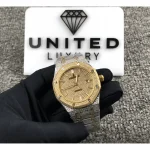 Audemars Piguet Royal Oak “Iced Out Yellow Gold” 15400SR.OO.1220SR.01 Premium Duplicate - Image 2